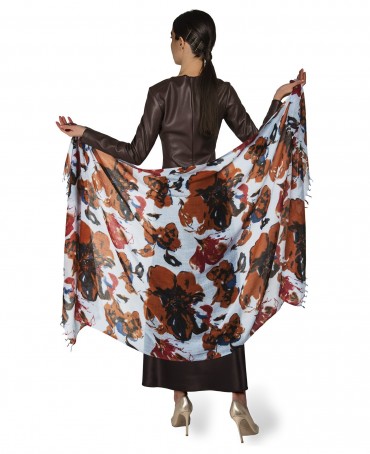 Палантин Женский W40-GRANDE.FLEUR/GRIS